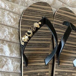 Tory Burch Flip Flops with charms Size 6